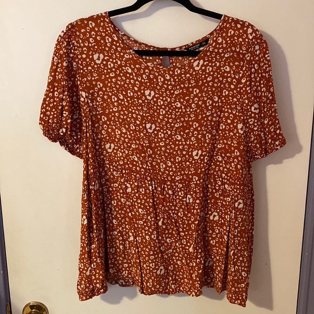 SHEIN Curve Orange Animal Print blouse size 2XL